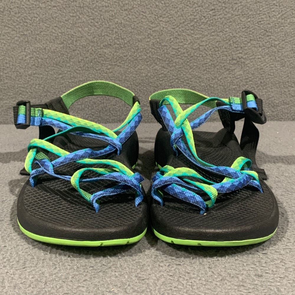 Chaco ZX/2 Yampa Sandals Womens 8 Blue Green Strappy Toe Loop Vibram J199058